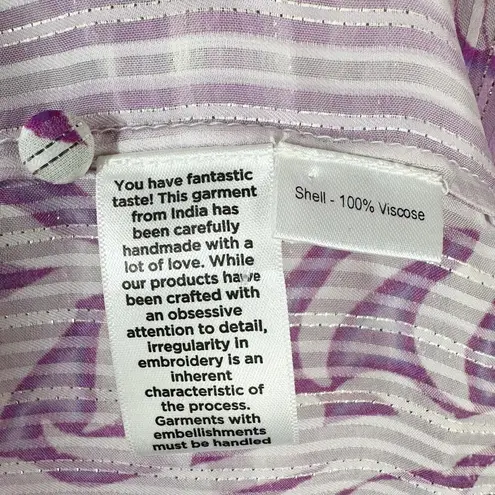 Hemant and Nandita  Multi-Print Sequin Wrap Midi Dress Size Large