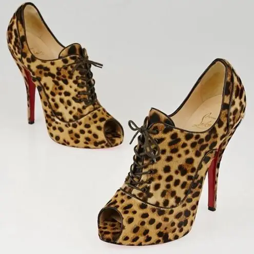 Christian Louboutin  Leopard Lady Derby Booties size 39 thumbnail 1