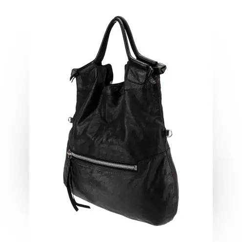 Foley + Corinna's downtown tote crossbody in black with silver hardware
