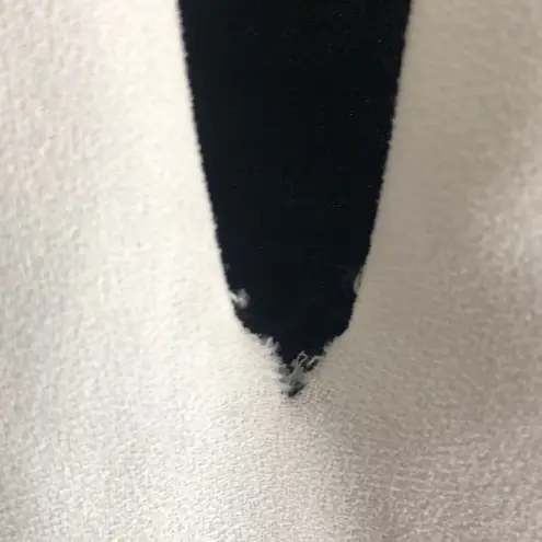 Maje  Black & White Tank Dress Wool Bottom Leather & Grommets Size 36