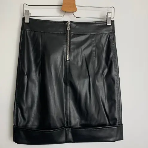 RtA Paloma Lambskin Vinyl Mini Skirt Black Neptune Womens 6 NEW