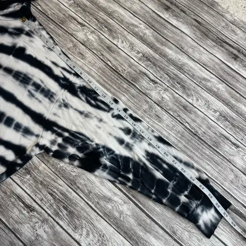 LNA Women's Midnight Rapture Tie Dye Hoodie Blue Black White XS Extra Small Crop