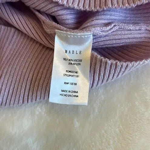 Light Purple Knit Short Sleeve Top