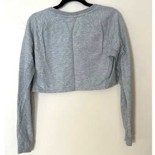 Gymshark ‎ Gray Cropped Long Sleeve Athletic Top Sweatshirt Women's Size M