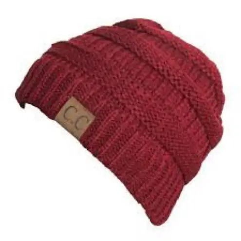 NWOT Burgundy CC Beanie Cable Knit Beanie Thick Soft Warm Red