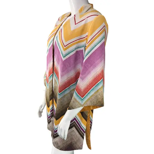 Chico's  Womens Size 2 US 12 L Reversible Kimono Jacket Boho 3/4 Sleeve RARE NEW