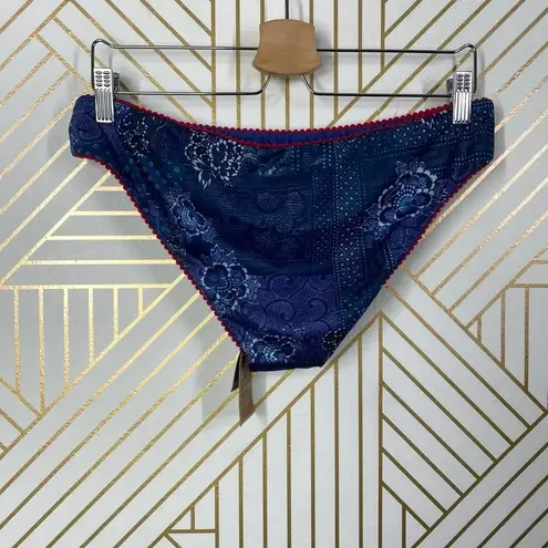 Faherty Reversible Baja Bikini Bottom in Japanese Floral Blue Red Size US Large