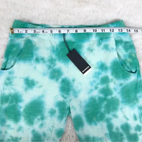 New MONROW Tie Dye Supersoft Jogger Sweats Sweatpants Green Blue Size XS X