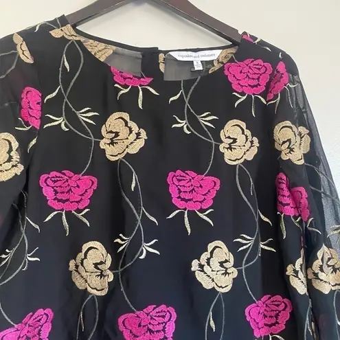 Cupcakes and Cashmere NWT Coby Embroidered Blouse