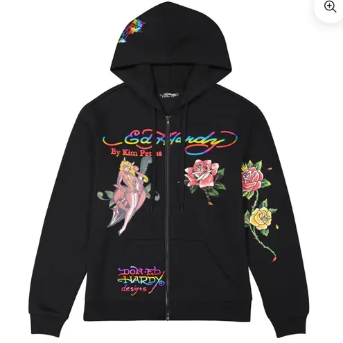 Ed Hardy - DAGGER GIRL ZIP FRONT HOODIE