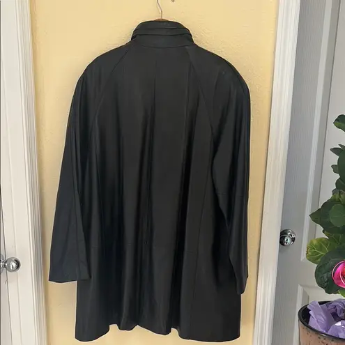 Ribak 100% Genuine Leather Black Longline Coat Jacket Women’s M (Fits XL/XXL) Size M