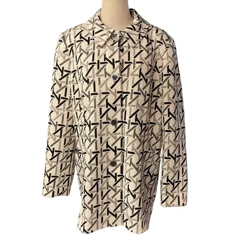 Dennis Basso Dennis Basso Women's Design Jacquard Knit Button-Front Jacket Size 14
