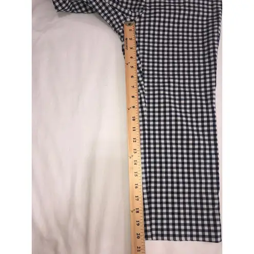 Charter Club Pants Petite Size 4P Cropped Stretch Checkered Gingham Navy Stretch