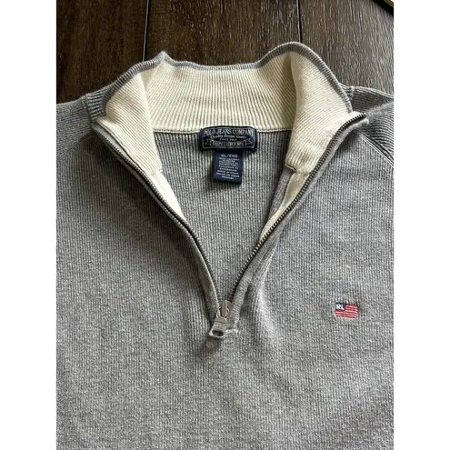 Polo Ralph Lauren Polo Jeans Co XL Pullover Sweater Quarter Zip USA Flag Logo