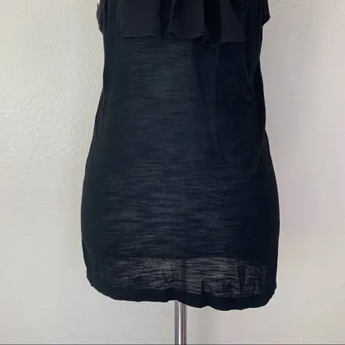 Isabella Rodriguez Black Ruffle Front & Back Women’s Top