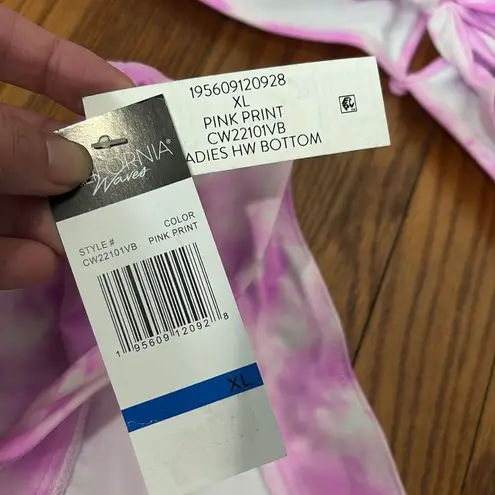 California Waves Bikini Set V-Wire Bralette High Waisted Pink Junior’s XL NWT