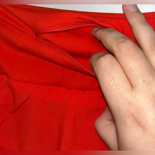 CRZ Yoga Red High Waisted Tennis Mini Pleated Skirt Spandex Inner Shorts Skort