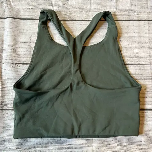 Girlfriend Collective Halter Racerback Sports Bra Green Size Small