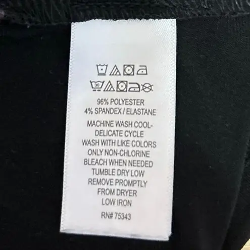 Tahari Black Long Sleeve V Neck Faux Button Up Corset Bustier Blouse Top Size L