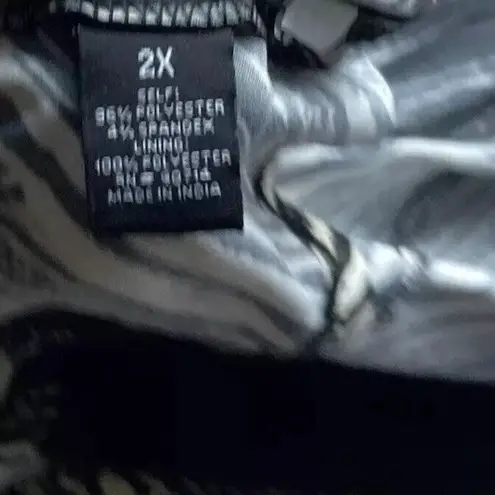 MSK Women’s Gold/Black Sparkle Neck Slinky Western Stretch Top Blouse Size 2XL Black