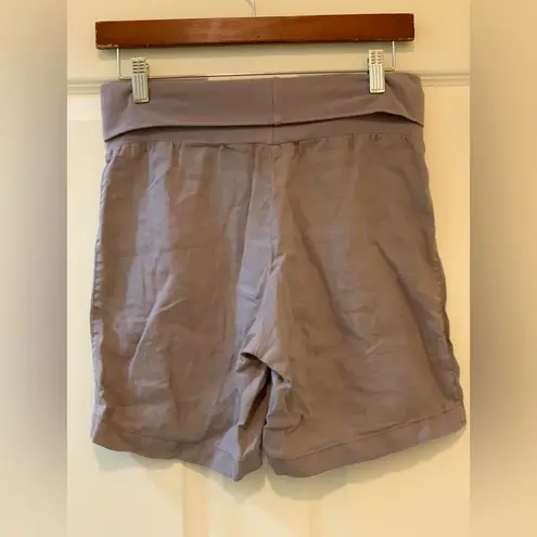 4our Dreamers Tan Pull On Linen Stretch Shorts. Size