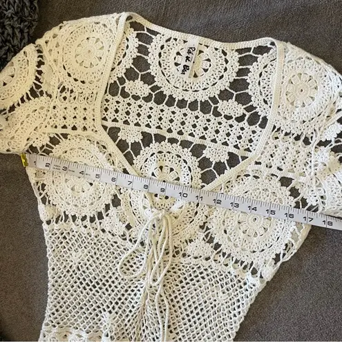 Rat & Boa White Crochet Resortwear Dress Medium