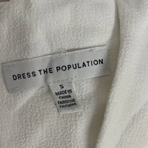 Dress the Population NEW white dress iris front slit long gown sleeveless v-neck