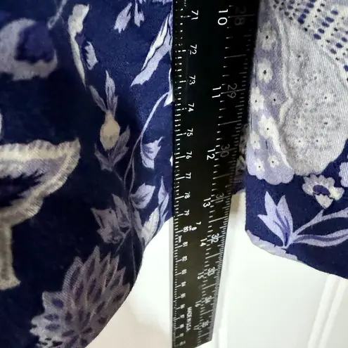 VTG Alexander Campbell 2 Piece Blue Button Down Top & Skirt Set Floral Collared Size 10