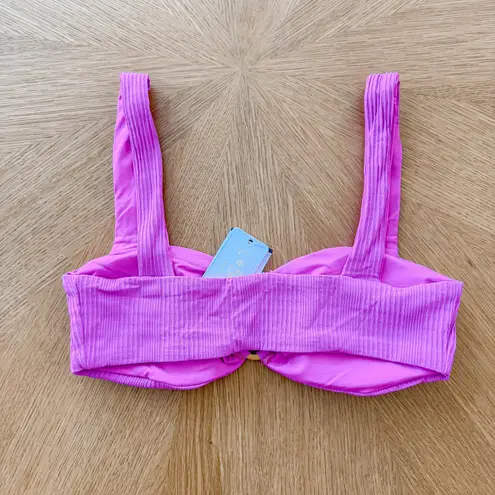 L Space Bikini Top Womens Medium Pink Willow Ribbed Barbiecore Beach Summer NWT