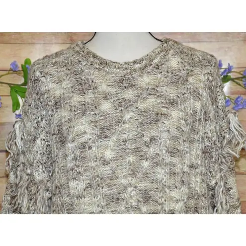 Dear John Ladies Brown Cable Knit Tassel Sweater Size M Pullover Chunky Warm