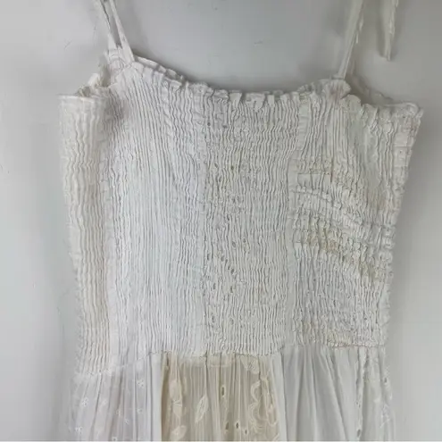 Antica Sartoria Crochet Lace Boho Mini Dress Beachy Sz S/M White Size M