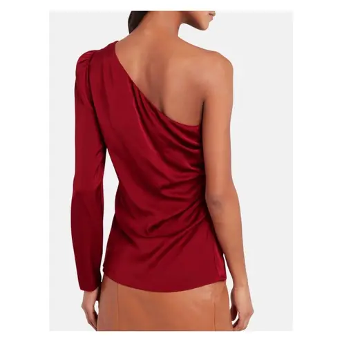 Intermix 100% silk one shoulder top in wine