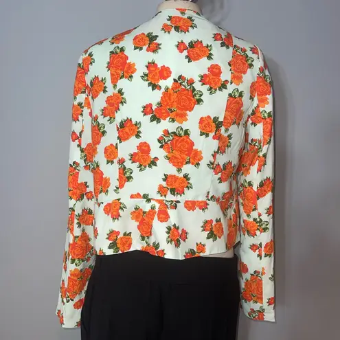 BCNU semi cropped light blue orange floral jacket blazer NWT size Medium