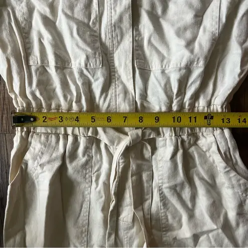 Universal Threads Universal Thread Womens Short Sleeve Ivory Linen Blend Jumpsuit Size 4 NWT