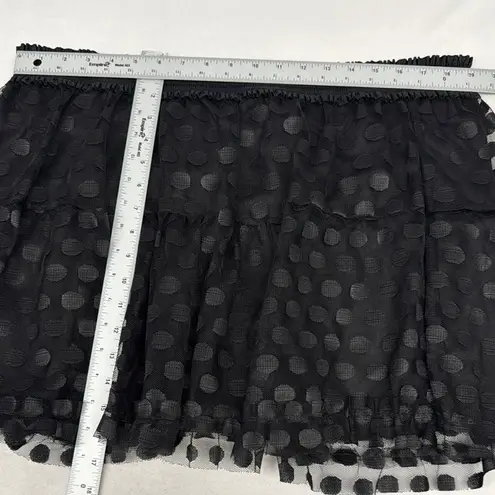 Topia Black Ruffled Skirt Mesh Tulle Polka Dot Tiered Skirt Plus Size 2XL Goth
