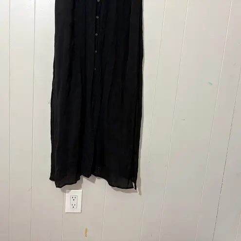 Johnny Was Sleeveless Embroidered Lace Eyelet Maxi Dress Black Size M