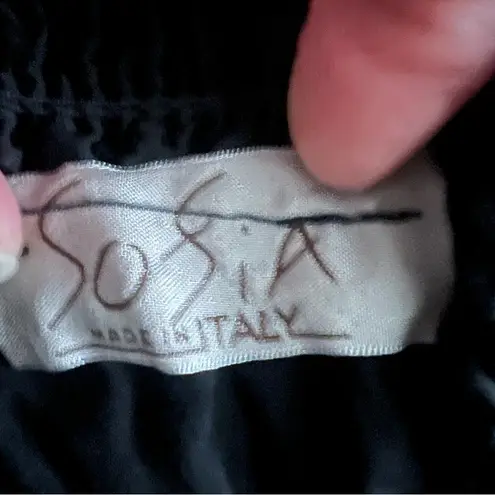 Europe Must Have Sosia Made in Italy Black Smocked Strapless Dress Size XS