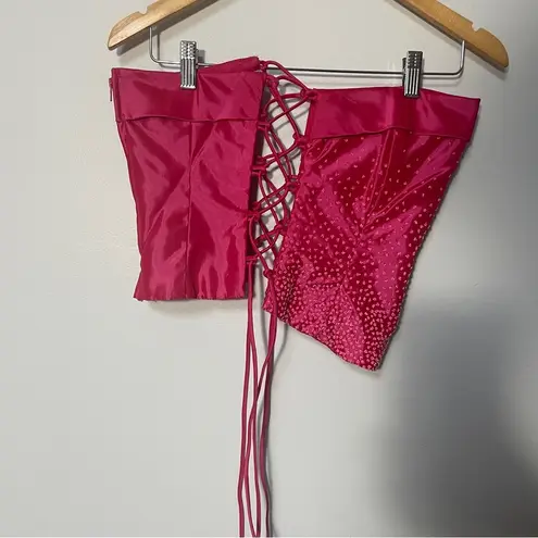 Zum Zum Vintage 90s Magenta Beaded 2 piece prom dress by Nika Livas