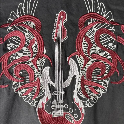 Roper Women's XL Vintage Button Down Embroidered Western Shirt Cotton Black Red