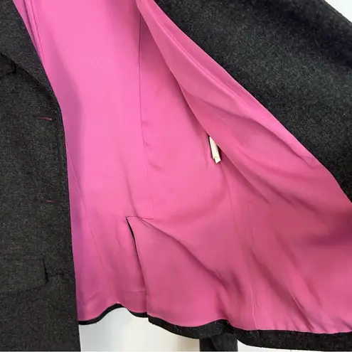 Diane Von Furstenberg  El Dorado Grey Button Up Wool Blend Pea Coat Jacket Size 4