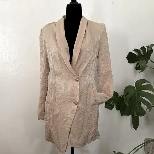 AKARISE GOLD METALLIC BLAZER DRESS Gold Size M