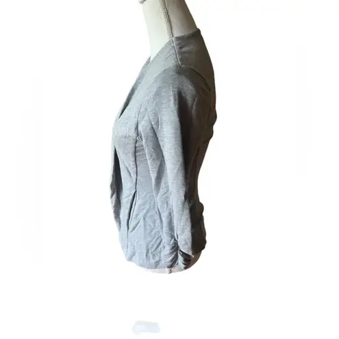 Lemon Tart Gray Open Front Lightweight Cardigan