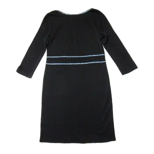 Ming Wang NWT Mosaic Trim Knit Dress in Black XS