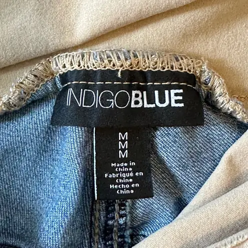 Indigo Blue Maternity Full Panel Belly Distressed Straight Leg Ankle Jeans