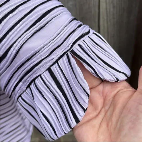 EUC IC by Connie K Ribbed Wave Stripe Jacket Top Lavender Black Size 1X