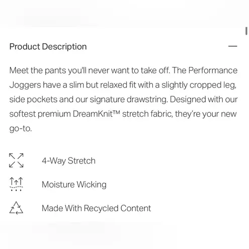 Vuori Performance Jogger Sweatpants Ecru Heather Tan Athleisure Activewear Gym