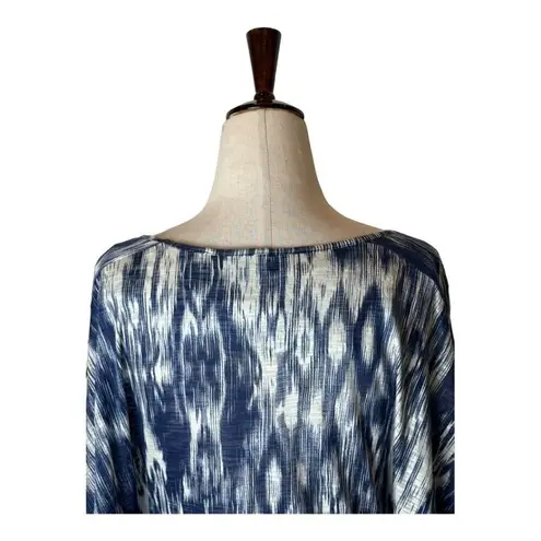 Velvet By Graham & Spencer Shirt Women Small Blue Ikat Batwing Sleeve Blouse