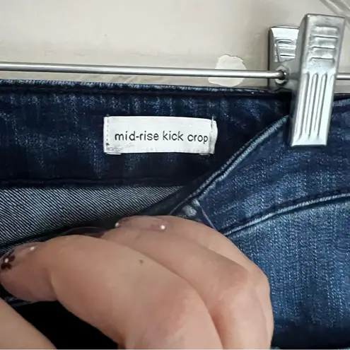 Sanctuary Social Standard By  Mid Rise Kick Crop Raw Hem Denim Jeans