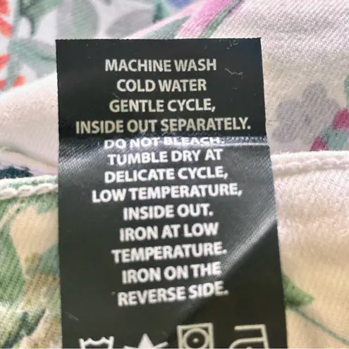 Buffalo David Bitton Buffalo High-Rise Floral Botanical Print Soft Denim Ankle Jeans EUC