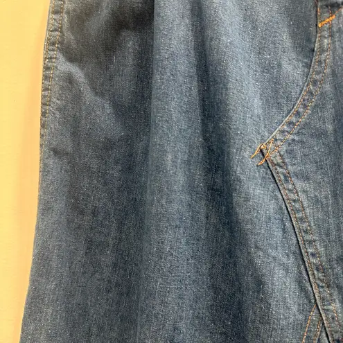 VTG 70s Landlubber Denim Maxi Skirt High Waist Cottage Hippie Retro Boho Medium Blue